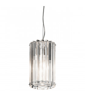 Crystal Skye 2 Light Round Mini Ceiling Pendant Light Chrome Crystal Glass G9-1