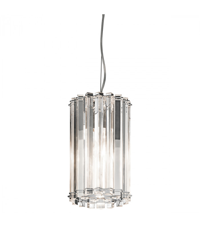 Crystal Skye 2 Light Round Mini Ceiling Pendant Light Chrome Crystal Glass G9-1