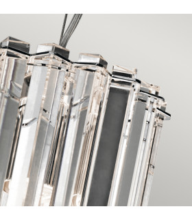 Crystal Skye 2 Light Round Mini Ceiling Pendant Light Chrome Crystal Glass G9-2