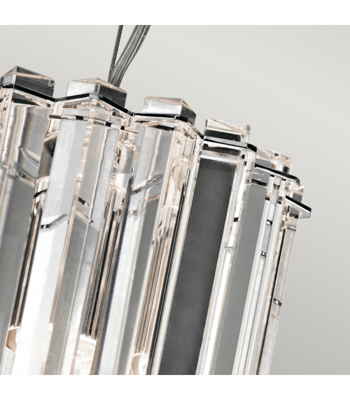 Crystal Skye 2 Light Round Mini Ceiling Pendant Light Chrome Crystal Glass G9-2