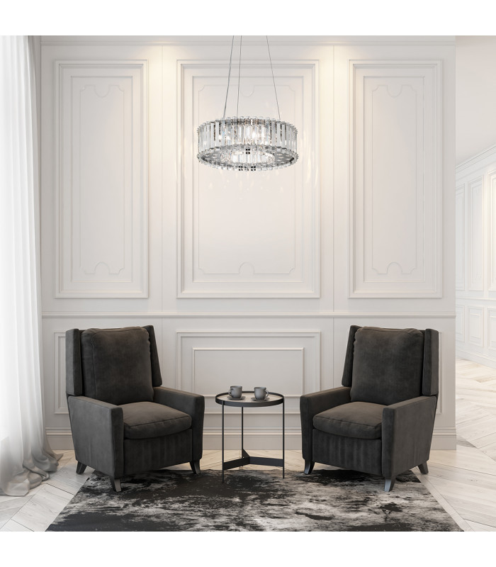 Crystal Skye 6 Light Ceiling Pendant Chrome with Crystals G9-2