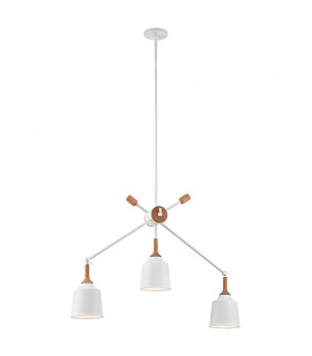 Danika 3 Light Ceiling Chandelier Pendant Bar Light White E27-1