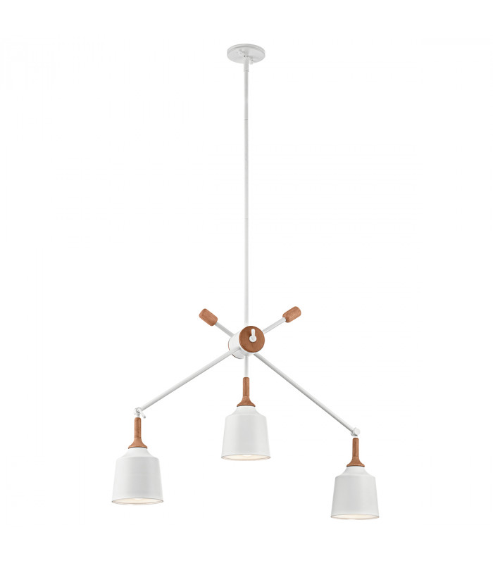 Danika 3 Light Ceiling Chandelier Pendant Bar Light White E27-1