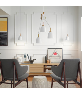 Danika 3 Light Ceiling Chandelier Pendant Bar Light White E27-2