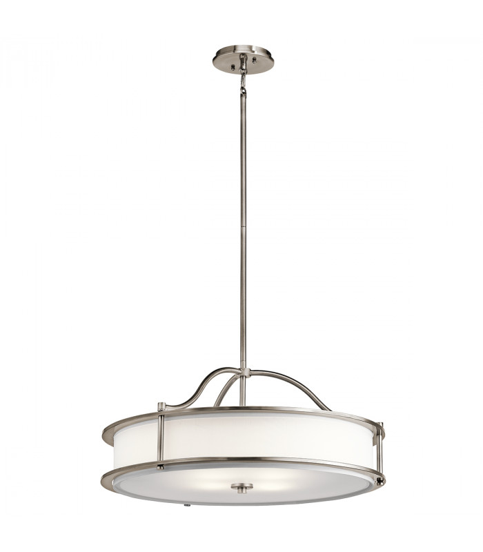 Emory 4 Light Semi Flush Round Ceiling Pendant Light Pewter E27-1