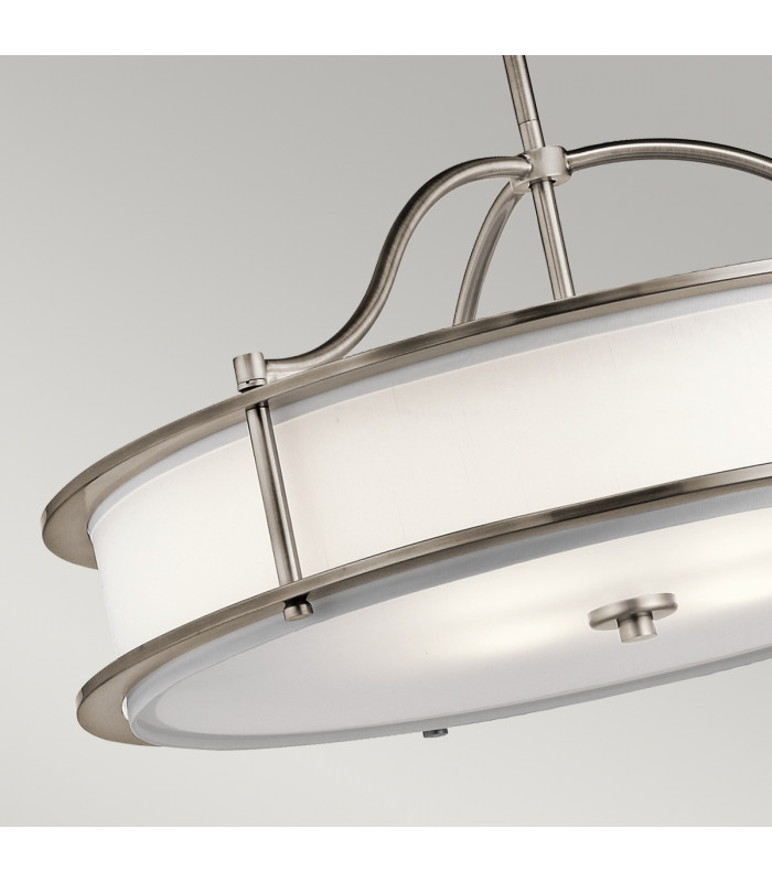 Emory 4 Light Semi Flush Round Ceiling Pendant Light Pewter E27-4