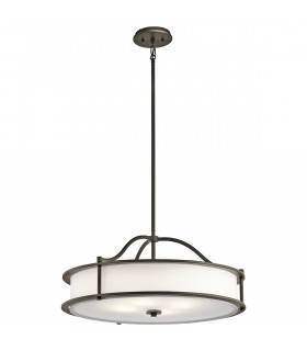 Emory 4 Light Semi Flush Round Ceiling Pendant Light Pewter E27-1