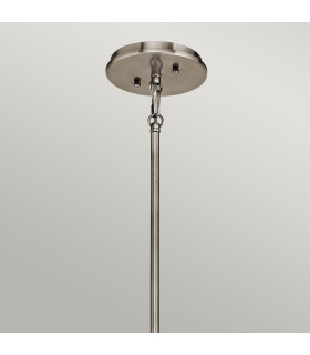 Emory 3 Light Semi Flush Round Ceiling Pendant Light Pewter E27-2