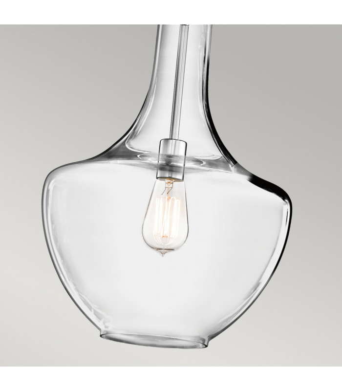 Everly 1 Light Medium Dome Ceiling Pendant Light Chrome E27-4