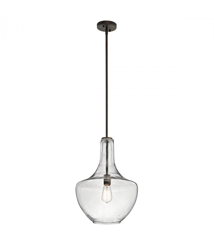 Everly 1 Light Medium Dome Ceiling Pendant Light Bronze E27-1