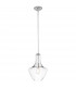 Everly 1 Light Small Dome Ceiling Pendant Light Chrome E27-1