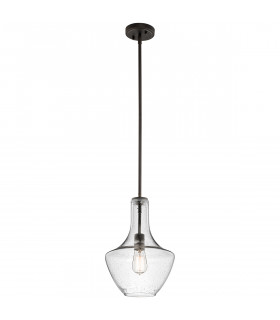 Everly 1 Light Small Dome Ceiling Pendant Light Bronze E27-1