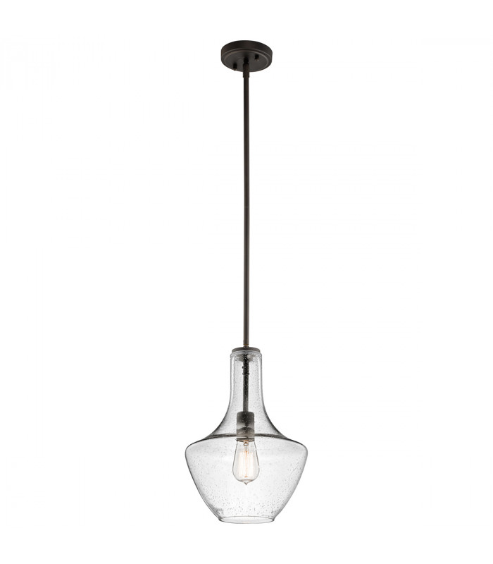 Everly 1 Light Small Dome Ceiling Pendant Light Bronze E27-1