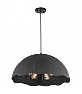 Fracture 5 Light Dome Ceiling Pendant Weathered Zinc E27-1