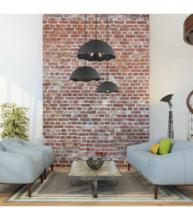 Fracture 3 Light Dome Ceiling Pendant Weathered Zinc E27-2