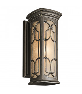 Franceasi 1 Light Outdoor Medium Wall Lantern Light Olde Bronze IP44 E27-1