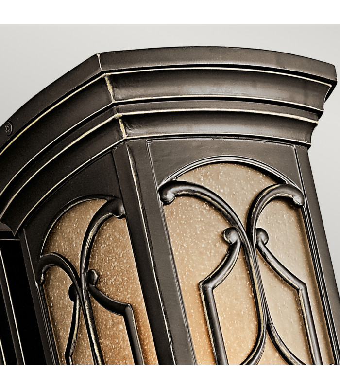 Franceasi 1 Light Outdoor Medium Wall Lantern Light Olde Bronze IP44 E27-2