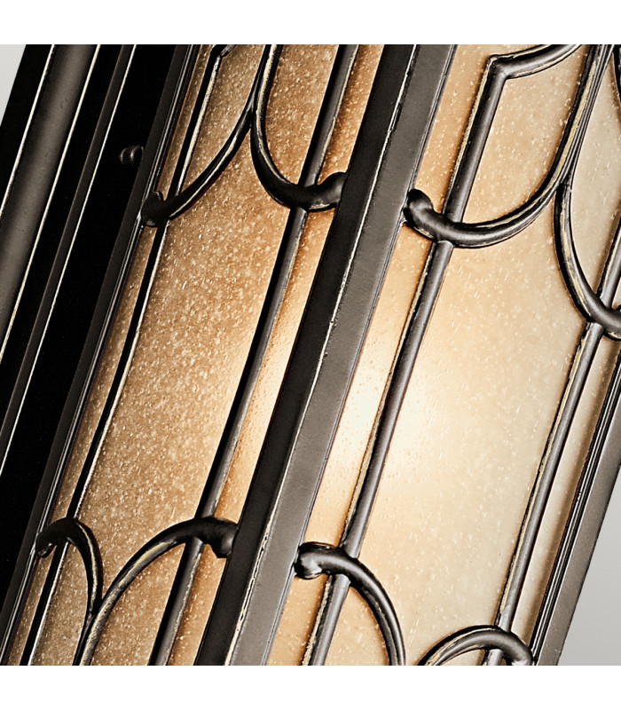 Franceasi 1 Light Outdoor Medium Wall Lantern Light Olde Bronze IP44 E27-3