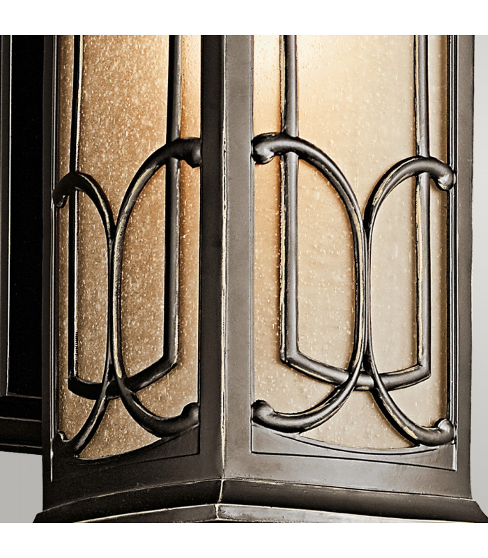 Franceasi 1 Light Outdoor Medium Wall Lantern Light Olde Bronze IP44 E27-4