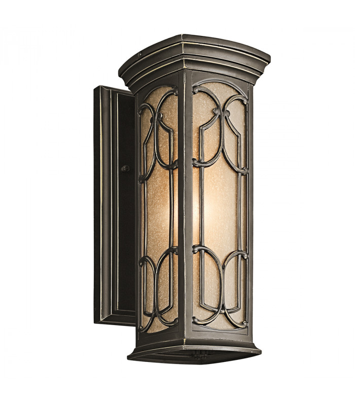 Franceasi 1 Light Outdoor Small Wall Lantern Light Olde Bronze IP44 E27-1