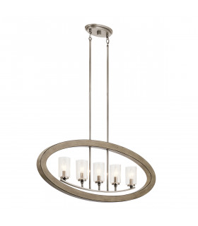 Kichler Grand Bank 5 Light Chandelier Antique Grey-1