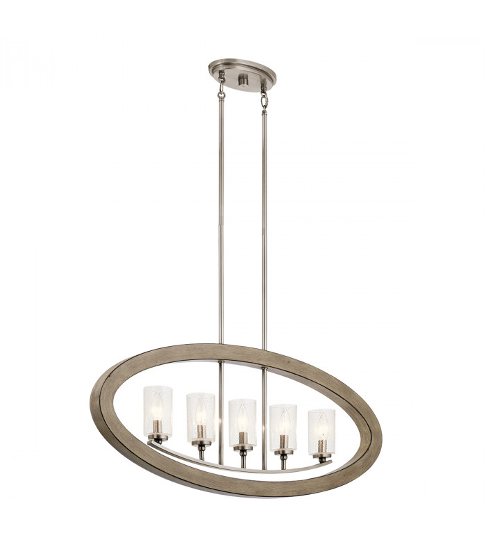 Kichler Grand Bank 5 Light Chandelier Antique Grey-1