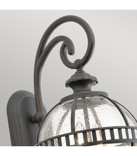 Halleron 2 Light Outdoor Globe Wall Lantern Light Grey IP44 E14-2