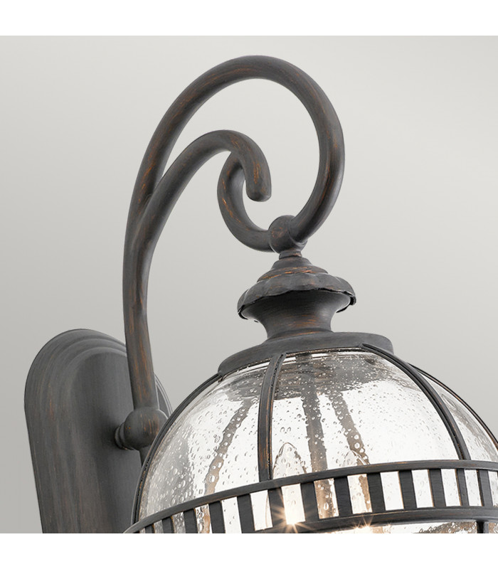 Halleron 2 Light Outdoor Globe Wall Lantern Light Grey IP44 E14-2