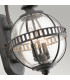 Halleron 2 Light Outdoor Globe Wall Lantern Light Grey IP44 E14-4