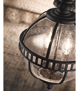 Halleron 3 Light Outdoor Globe Ceiling Pendant Light Grey IP44 E14-2
