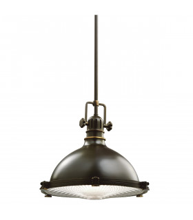 Hatteras Bay 1 Light  Medium Dome Ceiling Pendant Olde Bronze E27