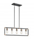 Imahn 5 Light Ceiling Chandelier Pendant Bar Light Black Natural Brass E27-1