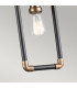 Imahn 1 Light Mini Ceiling Pendant Light Black Natural Brass E27-3