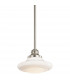 Keller 1 Light Small Ceiling Duo-Mount Pendant Brushed Nickel E27