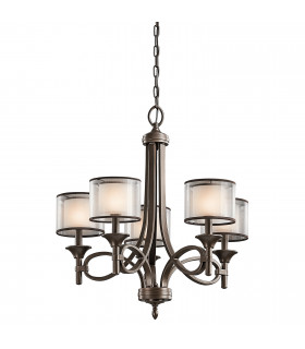 Lacey 5 Light Multi Arm Chandelier Bronze Finish E14-1