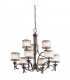 Lacey 9 Light Multi Arm Chandelier Bronze Finish E14-1