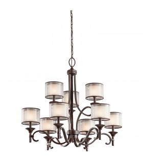 Lacey 9 Light Multi Arm Chandelier Bronze Finish E14-1