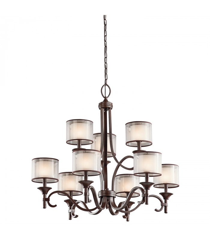 Lacey 9 Light Multi Arm Chandelier Bronze Finish E14-1