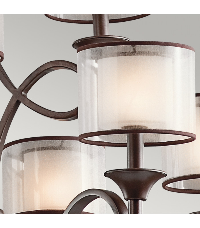Lacey 9 Light Multi Arm Chandelier Bronze Finish E14-4