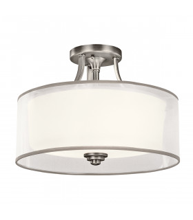 Lacey 3 Light Semi-Flush Mount Antique Pewter E27-1