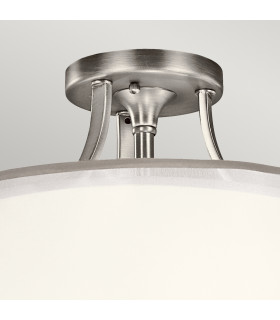 Lacey 3 Light Semi-Flush Mount Antique Pewter E27-2
