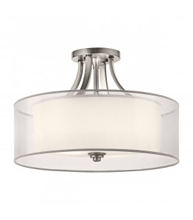 Lacey 4 Light Semi-Flush Mount Antique Pewter E27-1