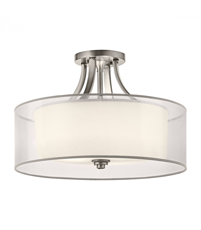 Lacey 4 Light Semi-Flush Mount Antique Pewter E27-1
