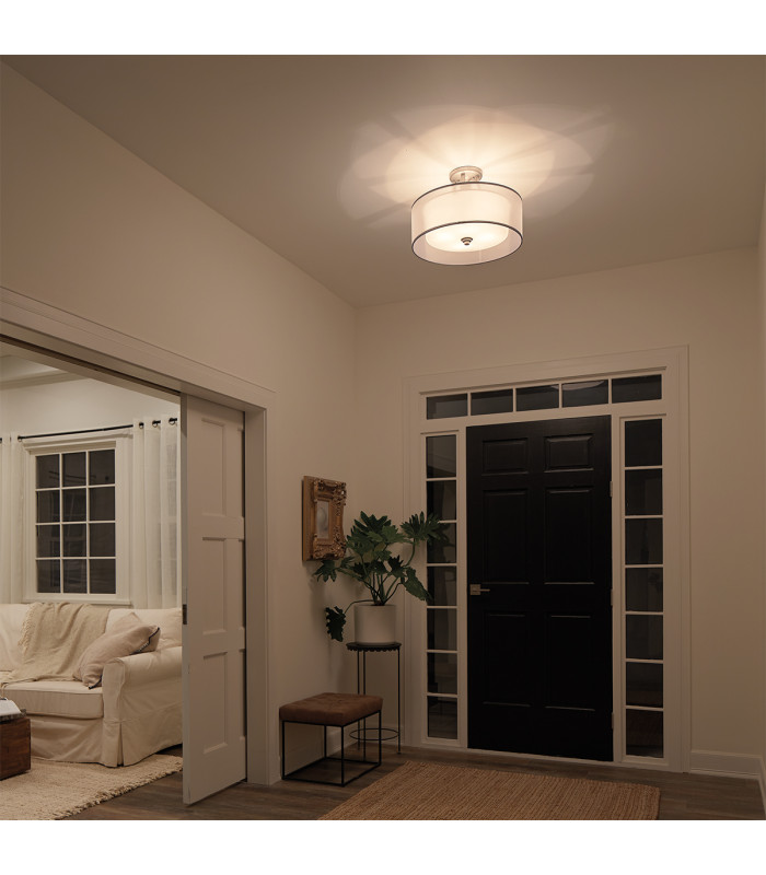 Lacey 4 Light Semi-Flush Mount Antique Pewter E27-4