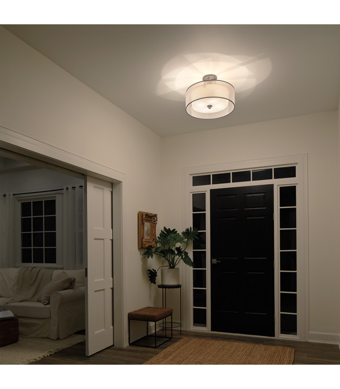 Lacey 4 Light Semi-Flush Mount Antique Pewter E27-5