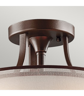 Lacey 3 Light Small Semi Flush Mount Ceiling Light Mission Bronze E27-2