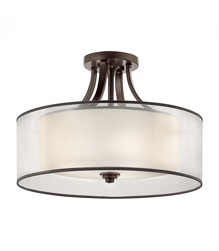 Lacey 4 Light Semi-Flush Mount Mission Bronze E27-1