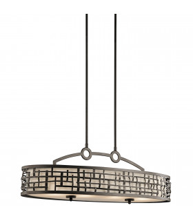 Loom 4 Light Pendant Bar Island Chandelier Light Olde Bronze E27