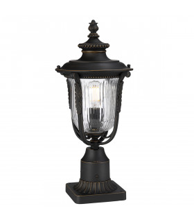Luverne 1 Light Outdoor Pedestal Light Rubbed Bronze IP44 E27-1