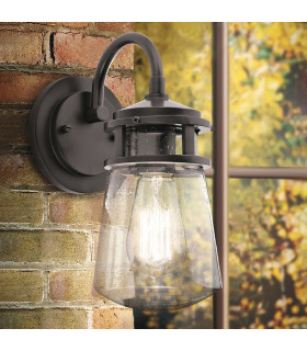 Lyndon 1 Light Outdoor Medium Wall Lantern Light Architectural Bronze IP44 E27-2